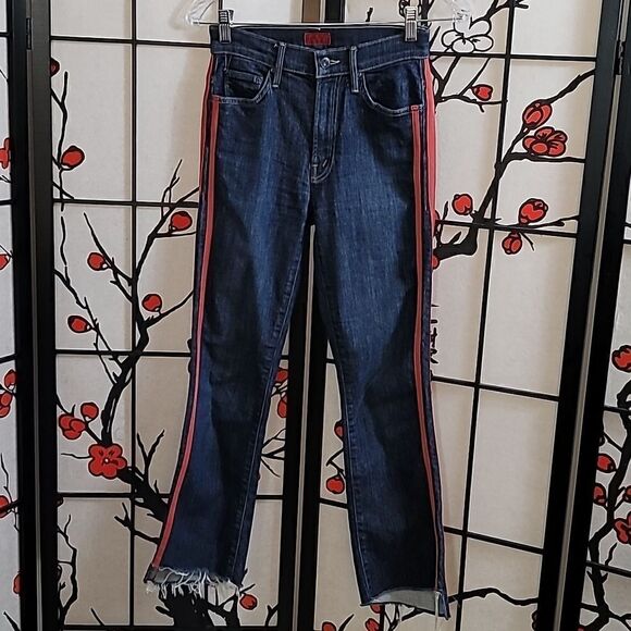 Mother Women's Size 26 Insider Crop Step Fray Jeans Speed Racer - Picture 2 of 15